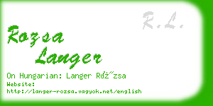 rozsa langer business card